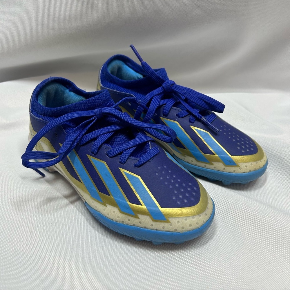 Adidas X CrazyFast | Messi Soccer Cleats Shoes Blue Gold Kids Boys Size 13K